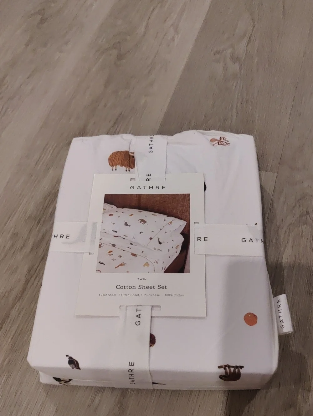 New!Y2K Gathre Cotton Sheet Set Country Animal Print Cottagecore Shabby Chic
